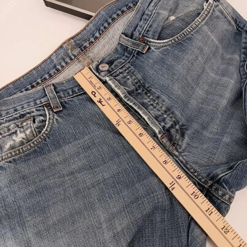 7 For All Mankind Jeans Mens 36x31 Blue Medium Wash Relaxed Straight Denim Pants